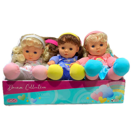 Gigo Dream Collection 12" Soft Body Girl Dolls Assorted 23303