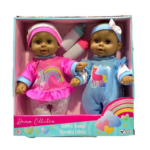 Gigo Dream Collection 12" Dark Skin Happy Twins Dolls 83210