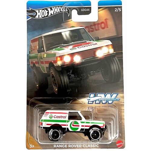 Hot Wheels Themed Automotive Range Rover Classic Castrol HW Speed Graphics MATGDG44