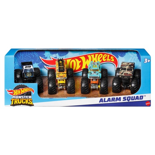 Hot Wheels Monster Trucks Alarm Squad 4 Pack MATHLT73