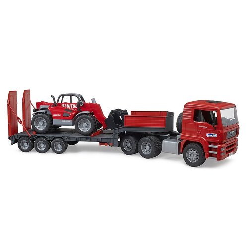 Bruder MAN TGA Low Loader w/ Manitou Telescopic Loader MLT 633 1:16 Scale Toy Truck 02774