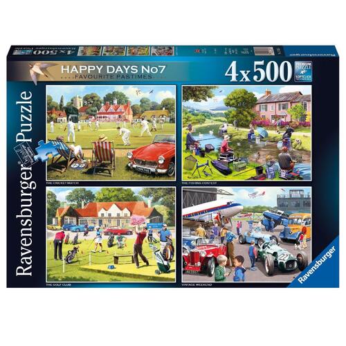 Ravensburger Happy Days No 7, Favourite Pastimes 4x500pc Puzzle 17633