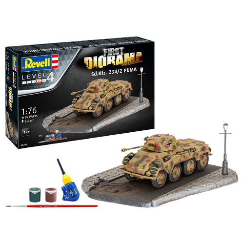 Revell First Diorama Set Sd.Kfz 234/2 Puma 1:76 Scale Model Kit 03298