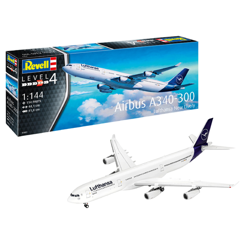 Revell Airbus A340-300 Lufthansa New Livery 1:144 Scale Model Kit 03803