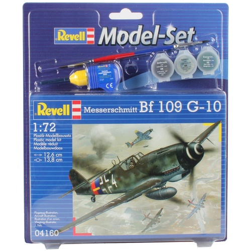 Revell Messerschmitt BF 109 G-10 plastic model kit 1:72 scale inc paint & glue 64160