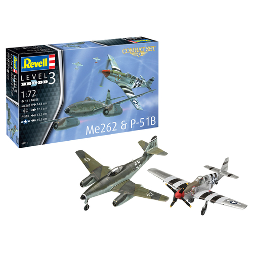 Revell Combat Set Me262 & P-51B Mustang 1:72 Scale Model Kit 03711