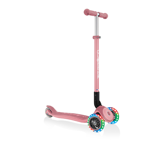 Globber PRIMO Foldable Plus scooter, w Light up wheels - PASTEL PINK 439-210