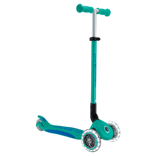 Globber Primo Foldable Plus Light 3 Wheel Scooter V2 - Emerald Green/Navy Blue 439-607