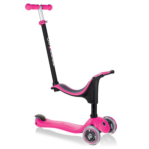 Globber GO UP Sporty Three Wheel Scooter Push Along - Deep Pink 451-110-3