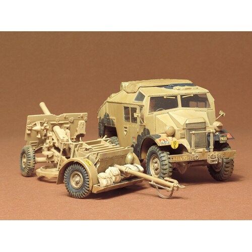 Tamiya British 25PDR.Field Guns & Quad Gun Tractor (Canadian Ford F.G.T) 1:35 Scale Model Kit 35044