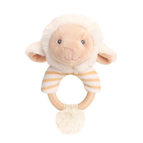 Keel Toys Keeleco 100% Recycled 14cm Lamb Ring Rattle 7295