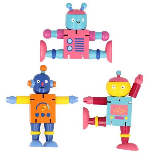 Majigg Wooden Robots Assorted One Supplied WD225F