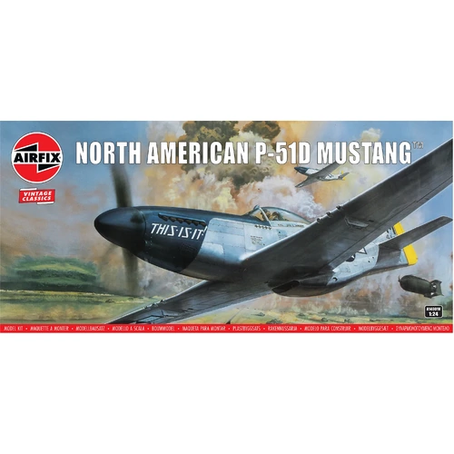 Airfix North American P-51D Mustang 1:24 Scale Model Kit A14001V