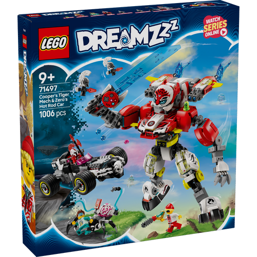 LEGO DreamZzz Cooper's Tiger Mech & Zero's Hot Rod Car 71497