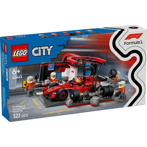 LEGO City F1 Pit Stop & Pit Crew with Ferrari Car 60443