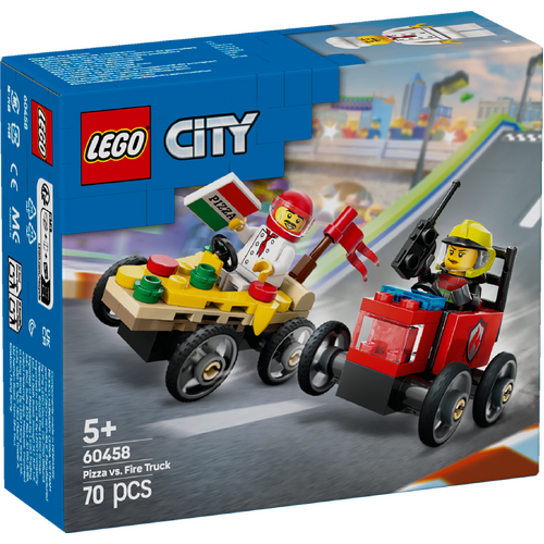 LEGO City Pizza vs. Fire Truck Race Car Pack 60458