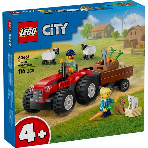 LEGO City Red Farm Tractor with Trailer 60461