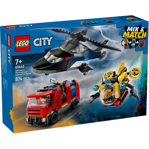 LEGO City Helicopter, Fire Engine & Submarine Remix 60462