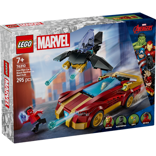 LEGO Marvel Iron Man Car & Black Panther vs. Red Hulk 76310