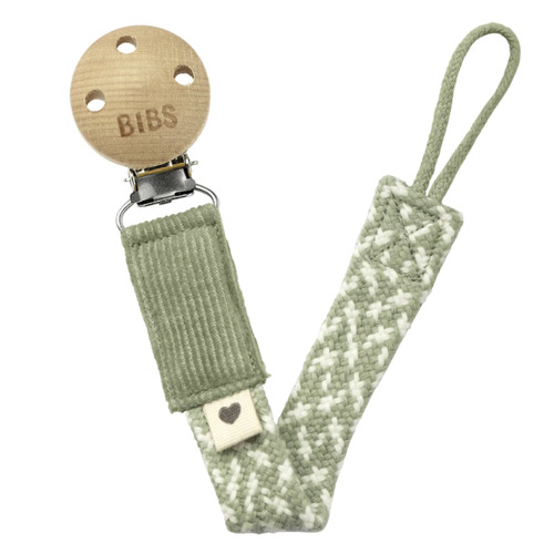 BIBS Pacifier Clip Sage/Ivory