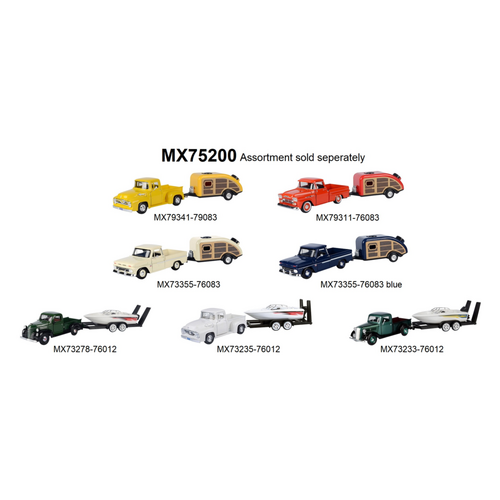 Motor Max American Classics Towing 1:24 Scale Diecast Vehicles MX75200 Assorted; One Supplied