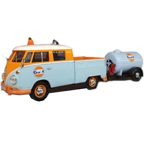 Motor Max Gulf VW Pickup & Oil Tanker Trailer 1:24 Scale Diecast Vehicle DDA796