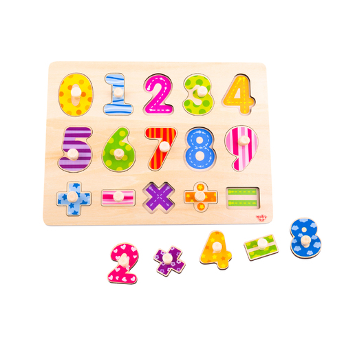 Tooky Toy Wooden Peg Puzzle - Numbers 15pcs TY851