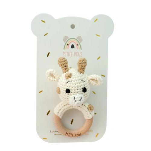 Petite Vous Crochet Ring Rattle - Percy Giraffe