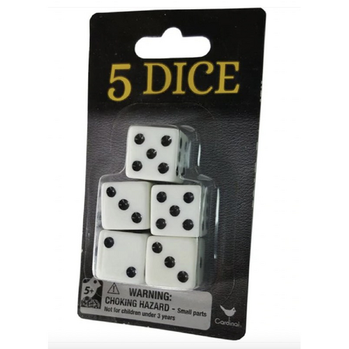 Cardinal Classics Pack of 5 Dice six sided 6061229
