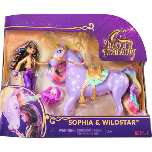 Unicorn Academy Small Doll and Unicorn Set Characters: Sophia & Wildstar