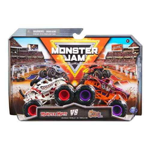 Monster Jam Monster Mutt Vs Calavera 1:64 Scale Diecast Toy Trucks SM6064128