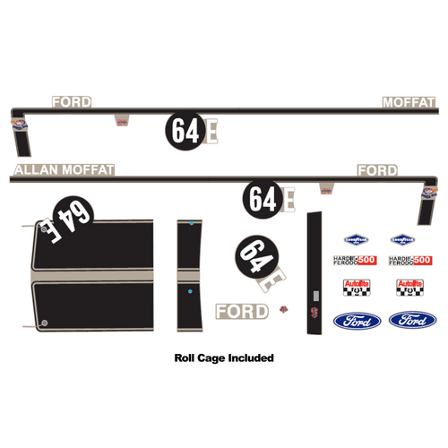 DDA 64E XW Ford Bathurst Winner Decal Kit with Roll Cage Accessory DDAAC017