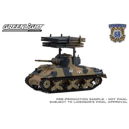 Greenlight Collectibles Battalion 64 1945 M4 Sherman Tank - U.S. Army WWII 1:64 Scale Diecast GL30441