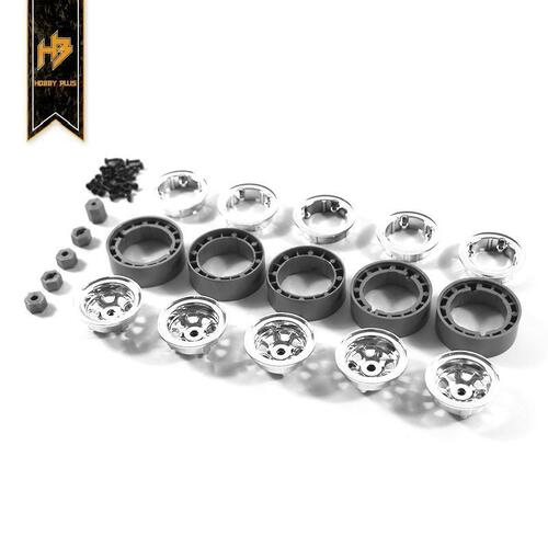 Hobby Plus Internal Bead Lock Wheel Set (Chrome) 240066