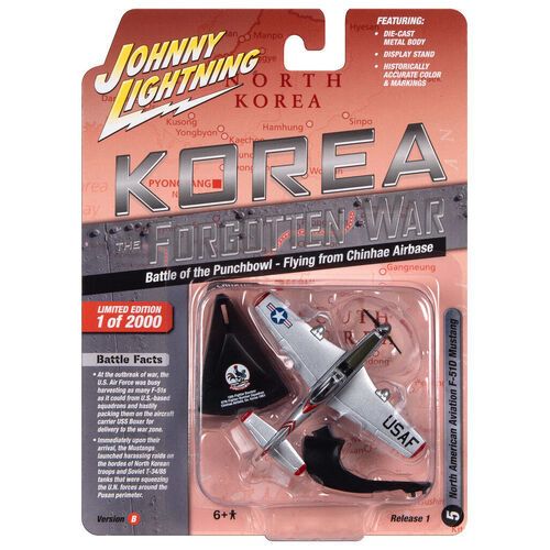 Johnny Lightning Korea Forgotten War Military Diecast - North American Aviation F-51D Mustang JLML009