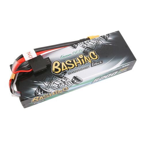 Gens Ace G-Tech 2S Bashing 5200mAh 35C 7.4V Hardcase/Hardwired Lipo Battery (XT60) GEA522S35X6GT