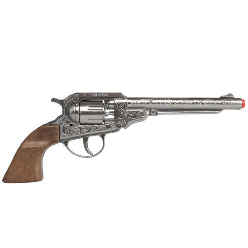 Gonher Cowboy Diecast Long Barrel Revolver 8 Shot Cap Gun Toy 88/0 13Q