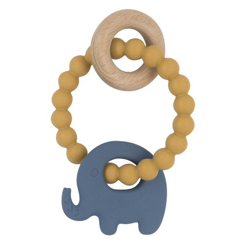 Living Textiles Playground Silicone Elephant Teether Colour: Steel Blue