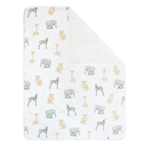 Living Textiles Jersey Sherpa Blanket - Savanna Babies