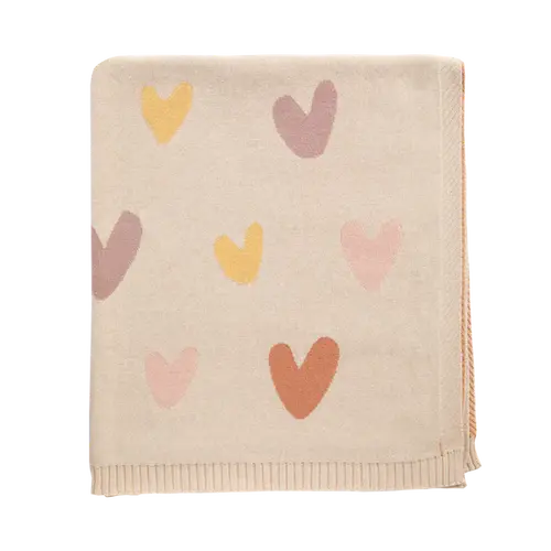 Living Textiles 100% Cotton Knit Jacquard Baby Blanket Bohemian Bliss/Hearts 75x85cm 4322495