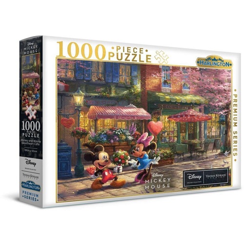 Harlington Thomas Kinkade Disney Mickey & Minnie Sweetheart Cafe 1000pc Puzzle 20305