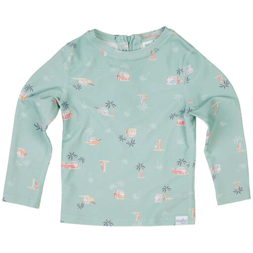 Toshi Swim Kids Rashie Half Zip Long Sleeve Classic [Colour: Uluwatu] [Size: L (6)]