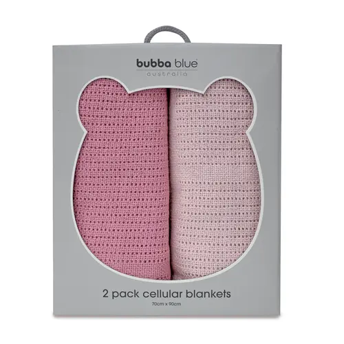 Bubba Blue Nordic 2pk Cellular Blankets Berry/Rose 08220