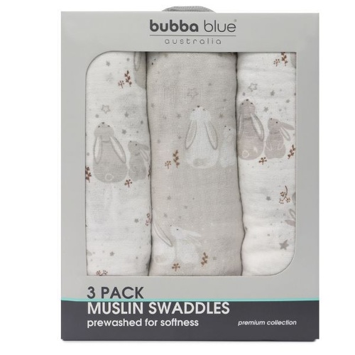 Bubba Blue Bunny Dreams 2pk Muslin Wraps 10278