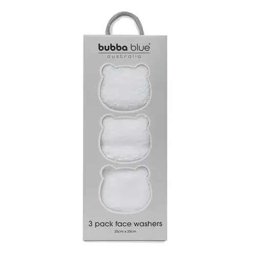 Bubba Blue Terrazzo Baby Wash Cloths 3pk White 10391