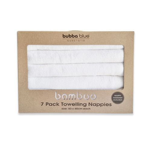 Bubba Blue Bamboo Nappy 7pk White Square T3