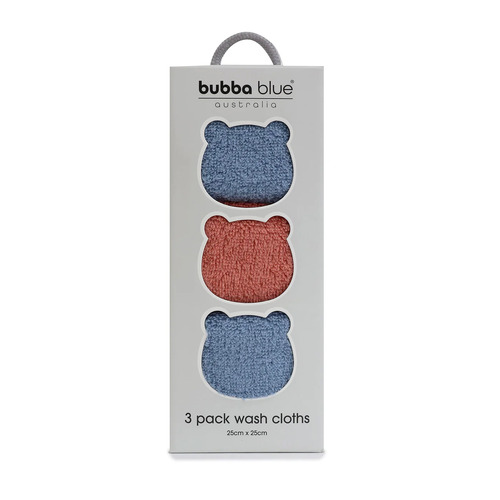 Bubba Blue Nordic3pk Wash Cloths Denim/Clay 128332