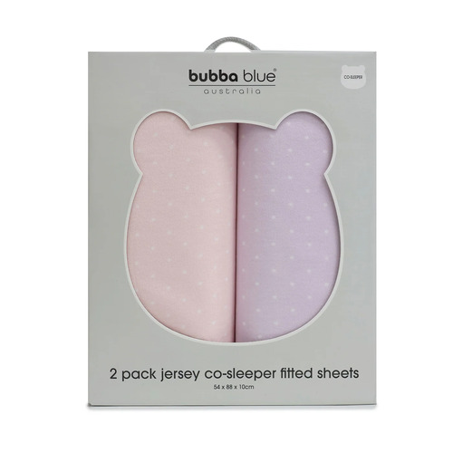 Bubba Blue Confetti 2pk Jersey Co-sleeper Fitted Sheets Pink/Lilac 14788