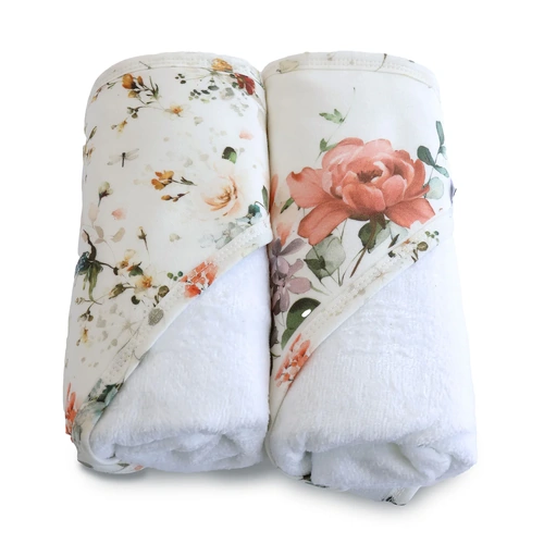 Bubba Blue 2pk Bamboo Hooded Towels Peonies 16929