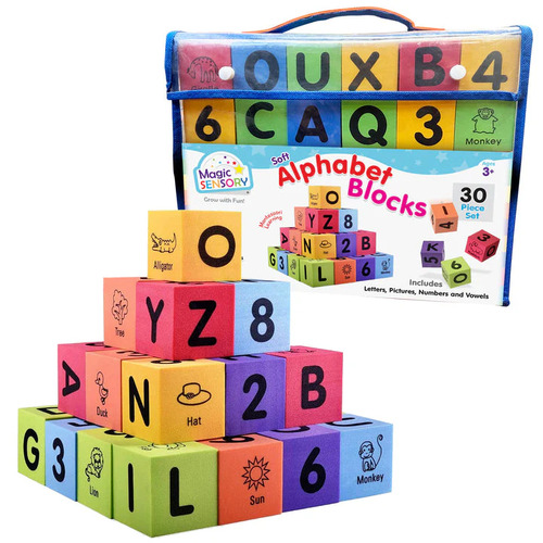 Magic Sensory Alphabet and Number Foam Blocks BMS016023